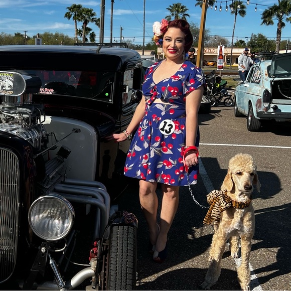 Trashy Diva 🍒 Cherry Blouse & High Waist Short🍒 Pinup Style 1940’s Vintage style - Picture 9 of 9